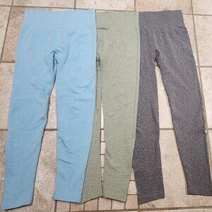 Amazon  Bundle of Three High Waisted No Front Seam Thick Yoga Leggins Sz L NEW